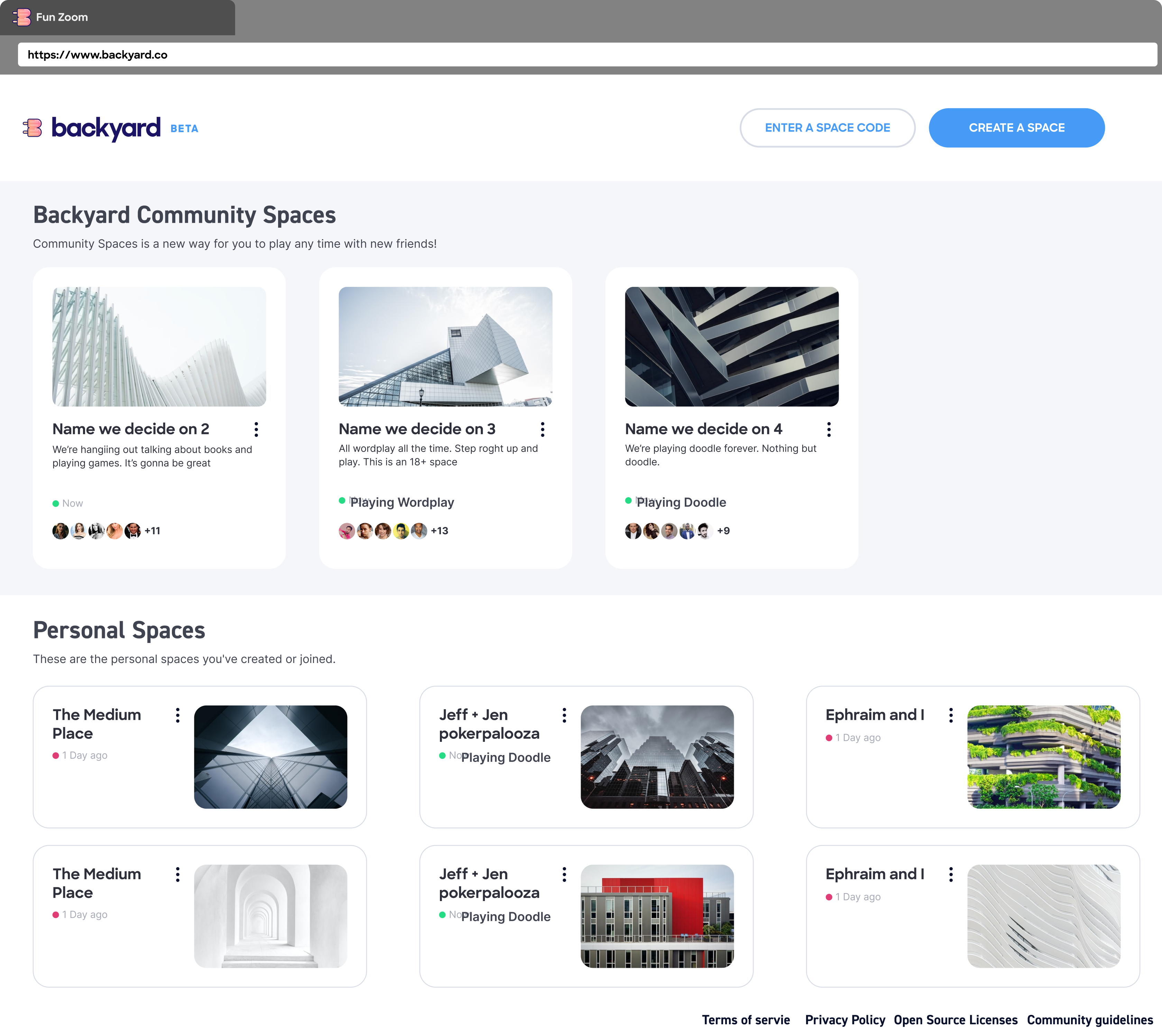 Backyard work example