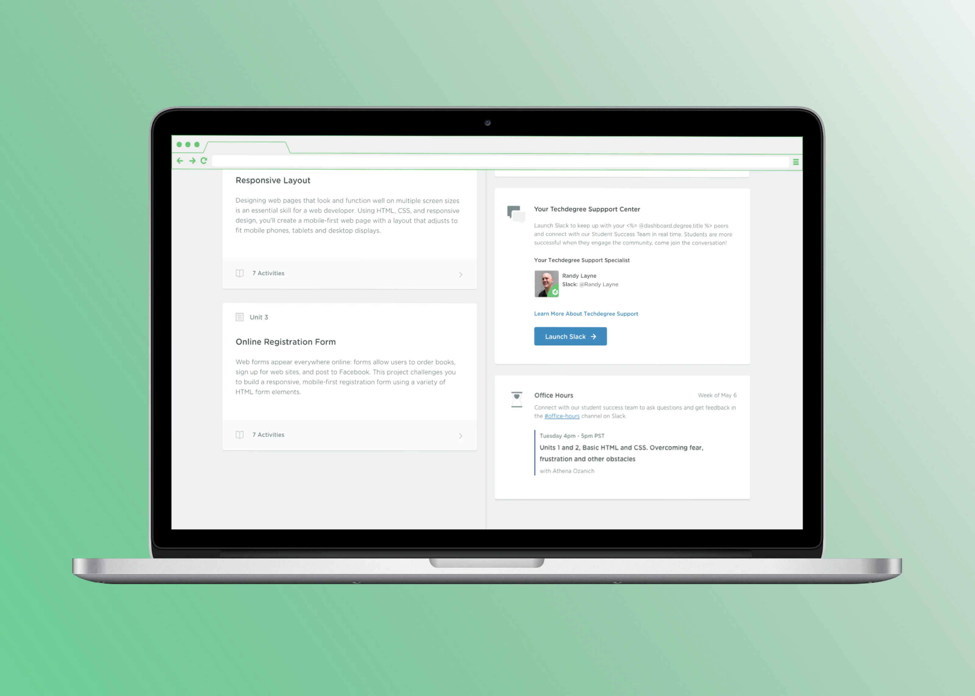 Work for the Treehouse Techdegree program.
